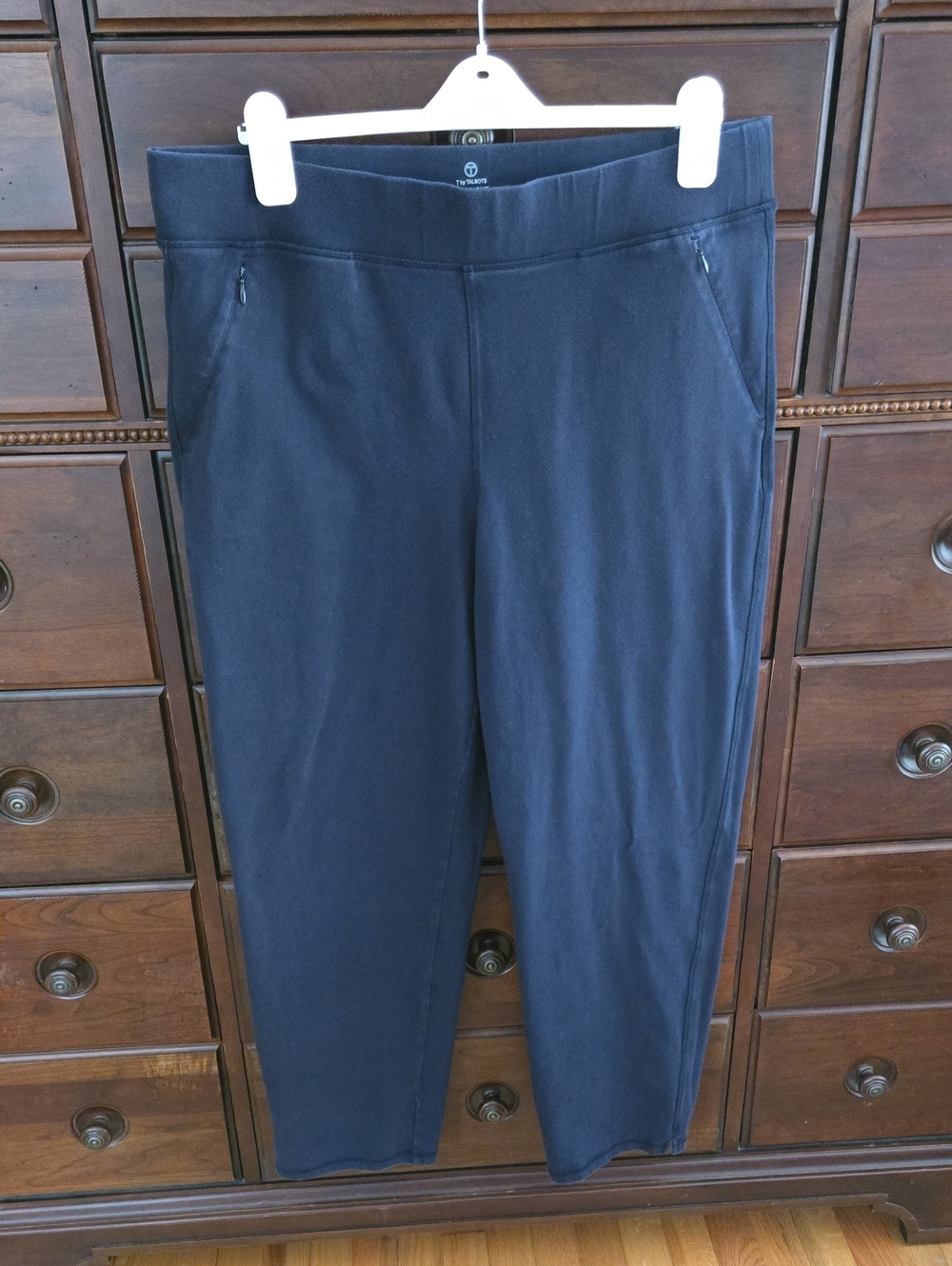 Talbots T by Talbots Navy Pull-On Straight Crop Pants Size XL